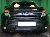 Ford Explorer (12–15) Защита радиатора Premium, чёрная, верх